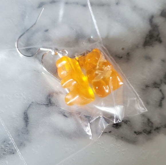 Orange Gummy Bear Earrings - Picture 4 of 7